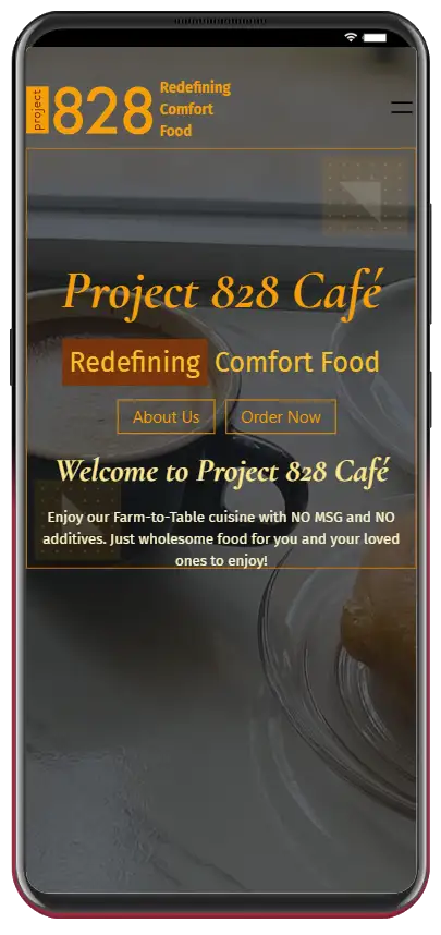 Project828 Cafe - wrenSiteFx High Fidelity Prototype